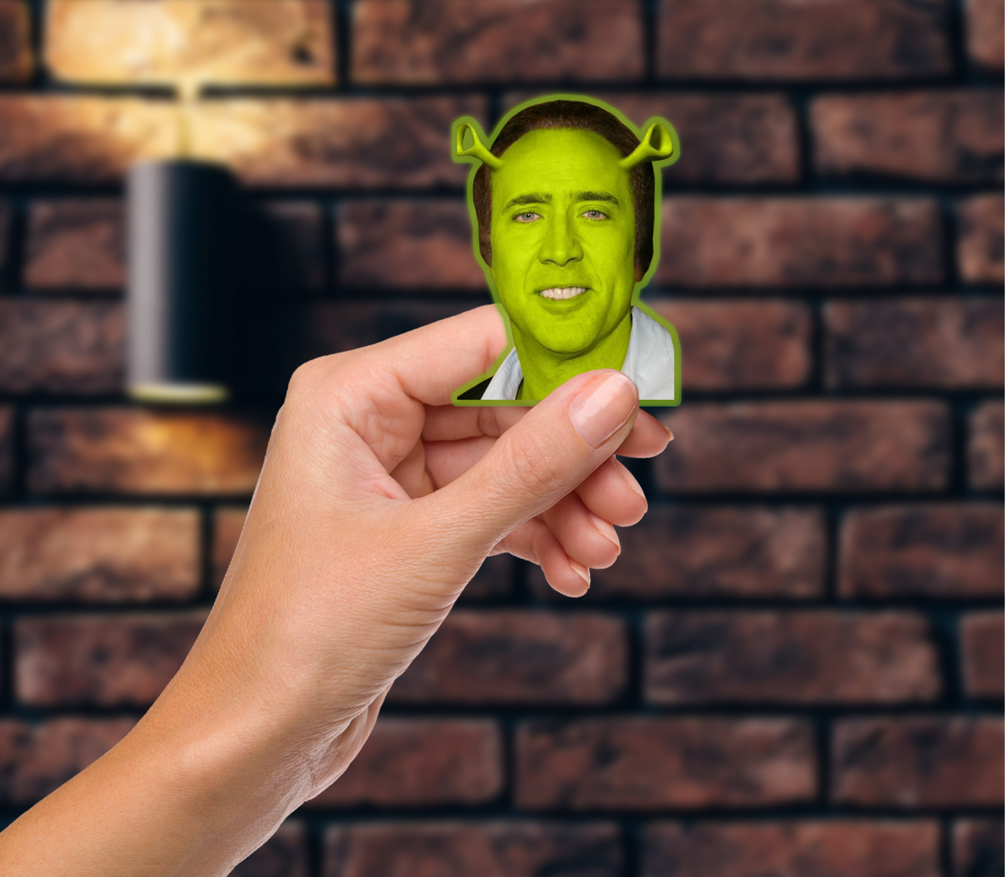 Shrekolas Cage Holographic Sticker