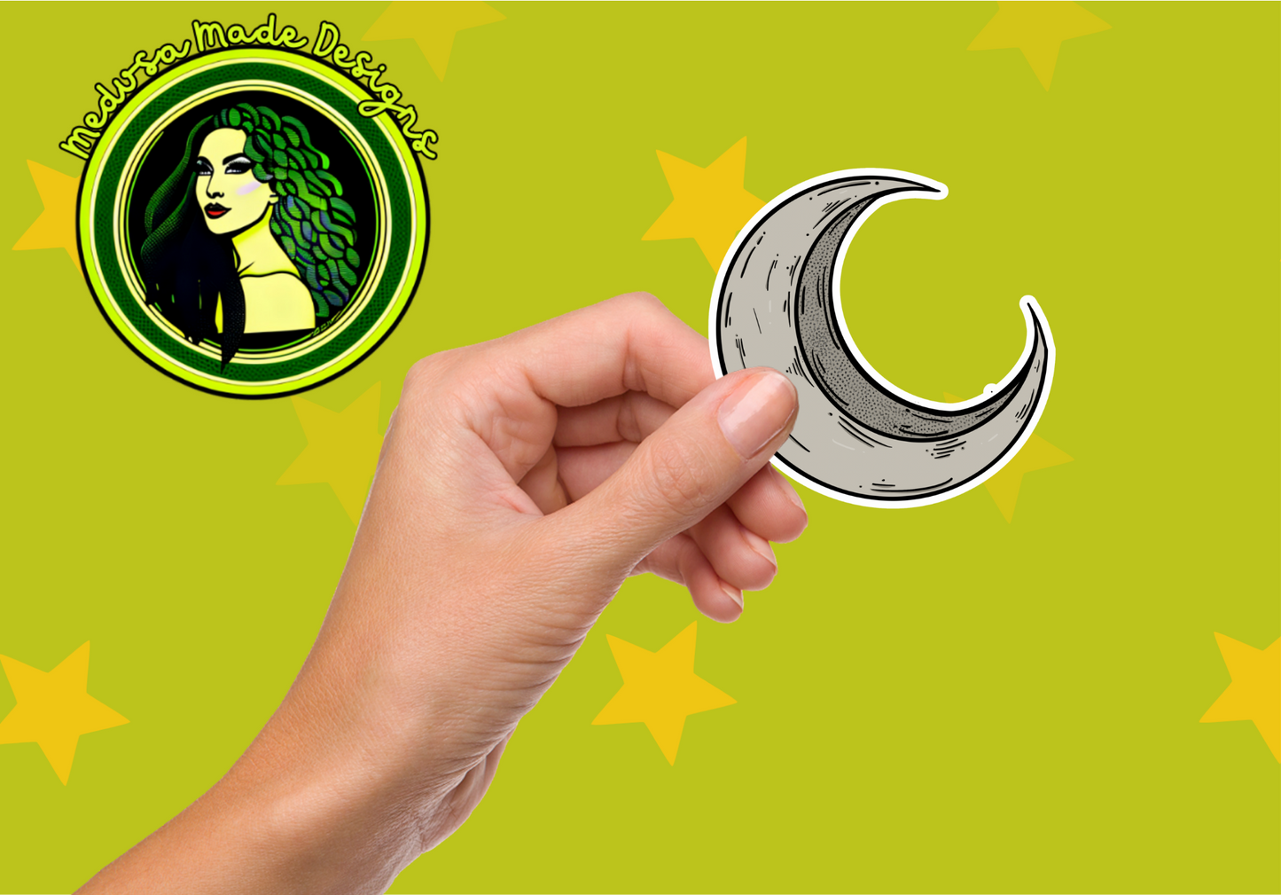 Cute Crescent Moon Holographic Waterproof Sticker