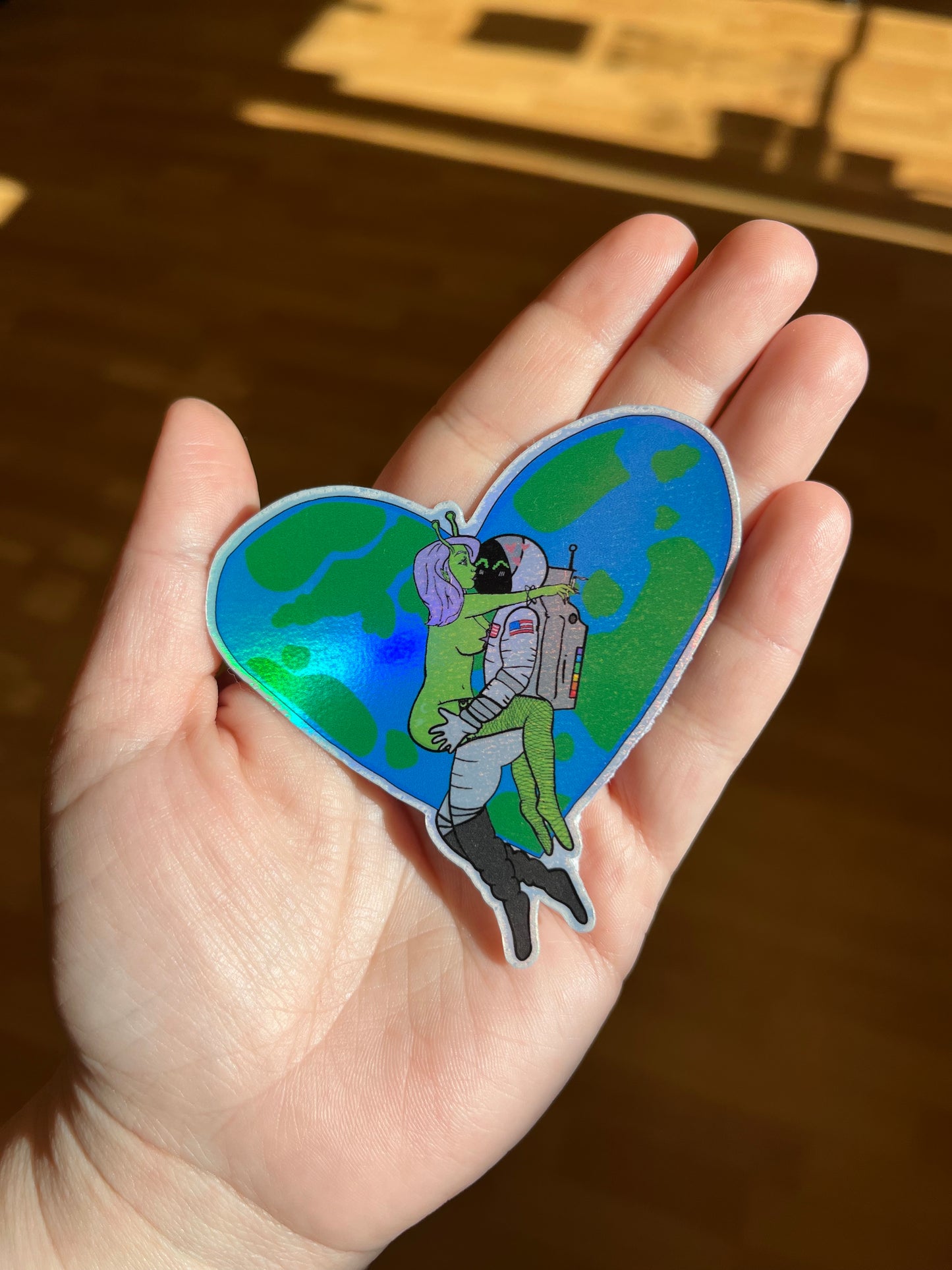 Galactic Love Holographic Sticker