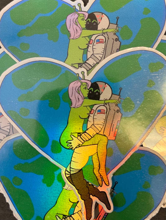 Galactic Love Holographic Sticker