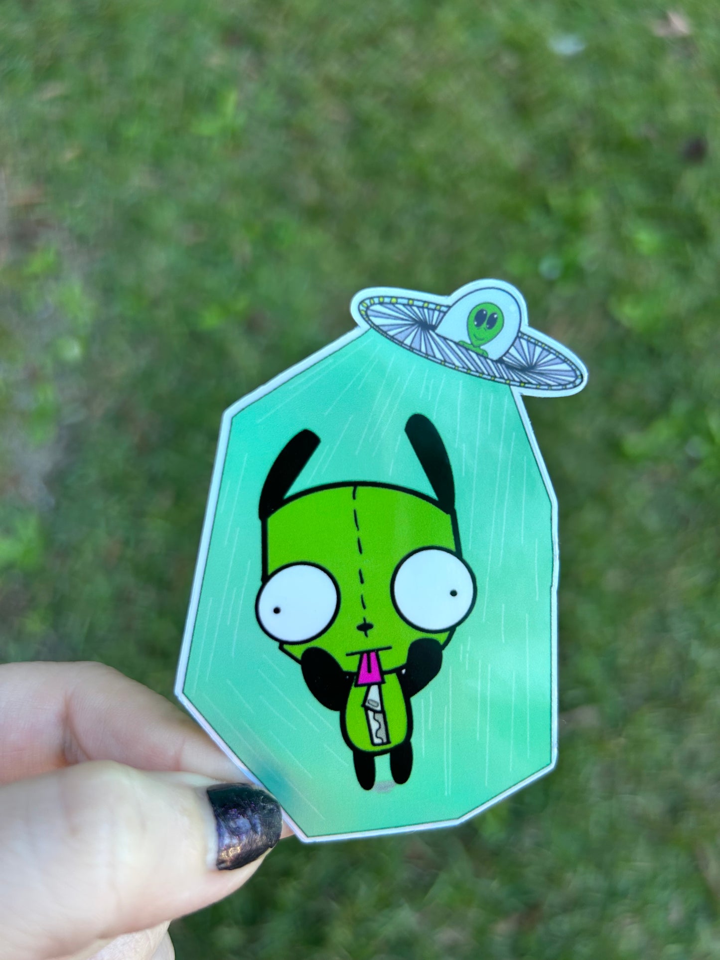 Gir's Galactic Abduction Holographic Sticker