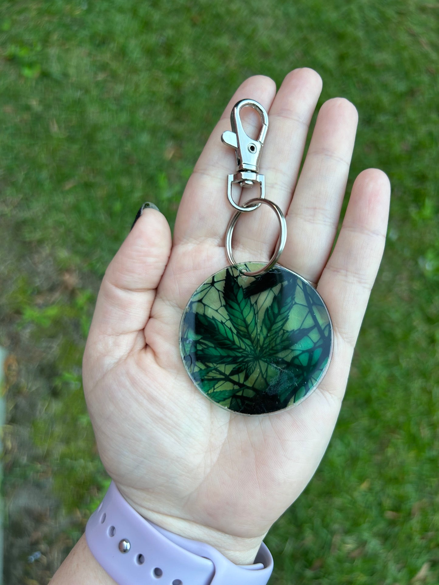 Leaf Stained Glass Style Acrylic Keychain