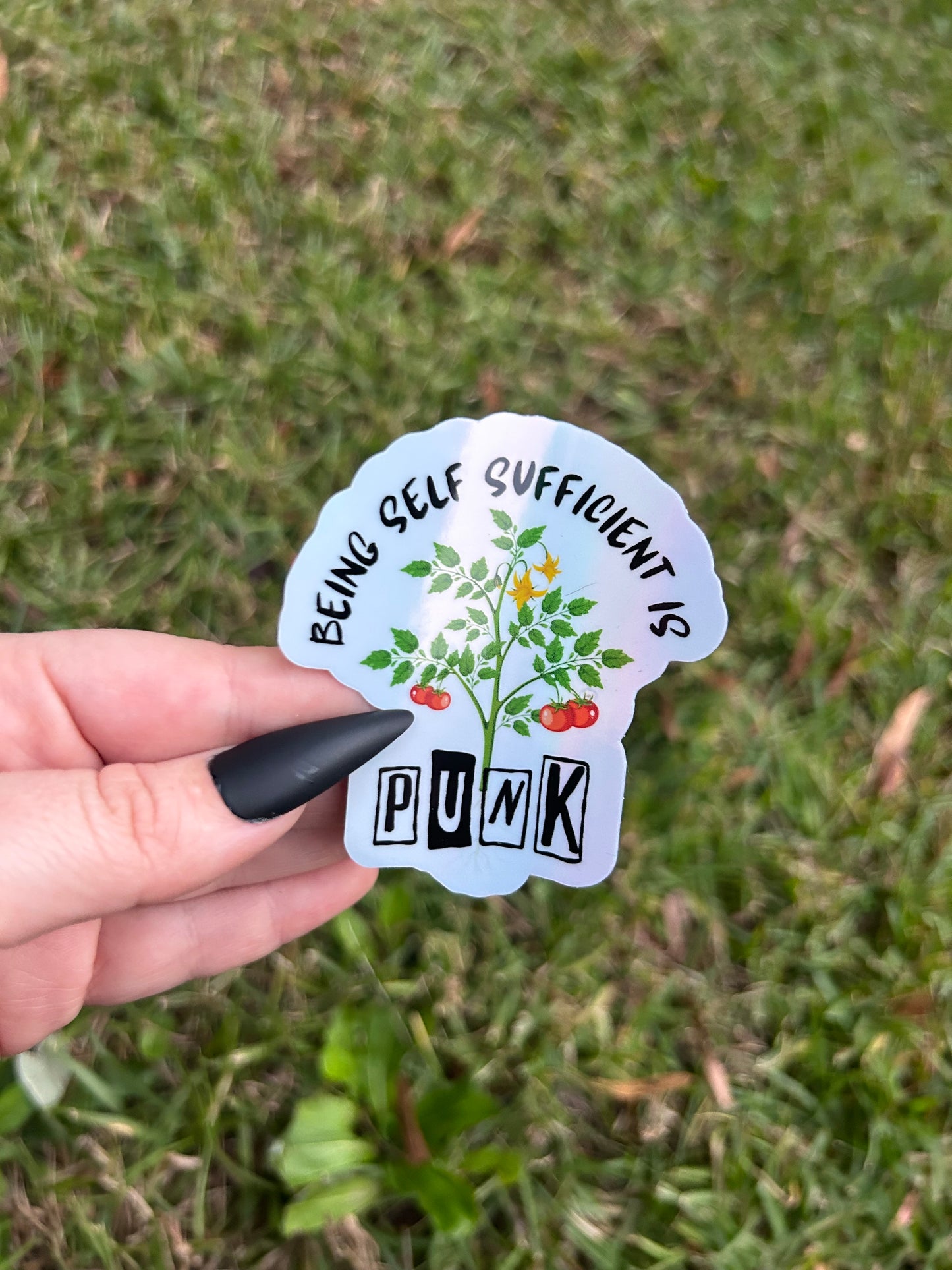 Self Sufficient Punk Holographic Sticker