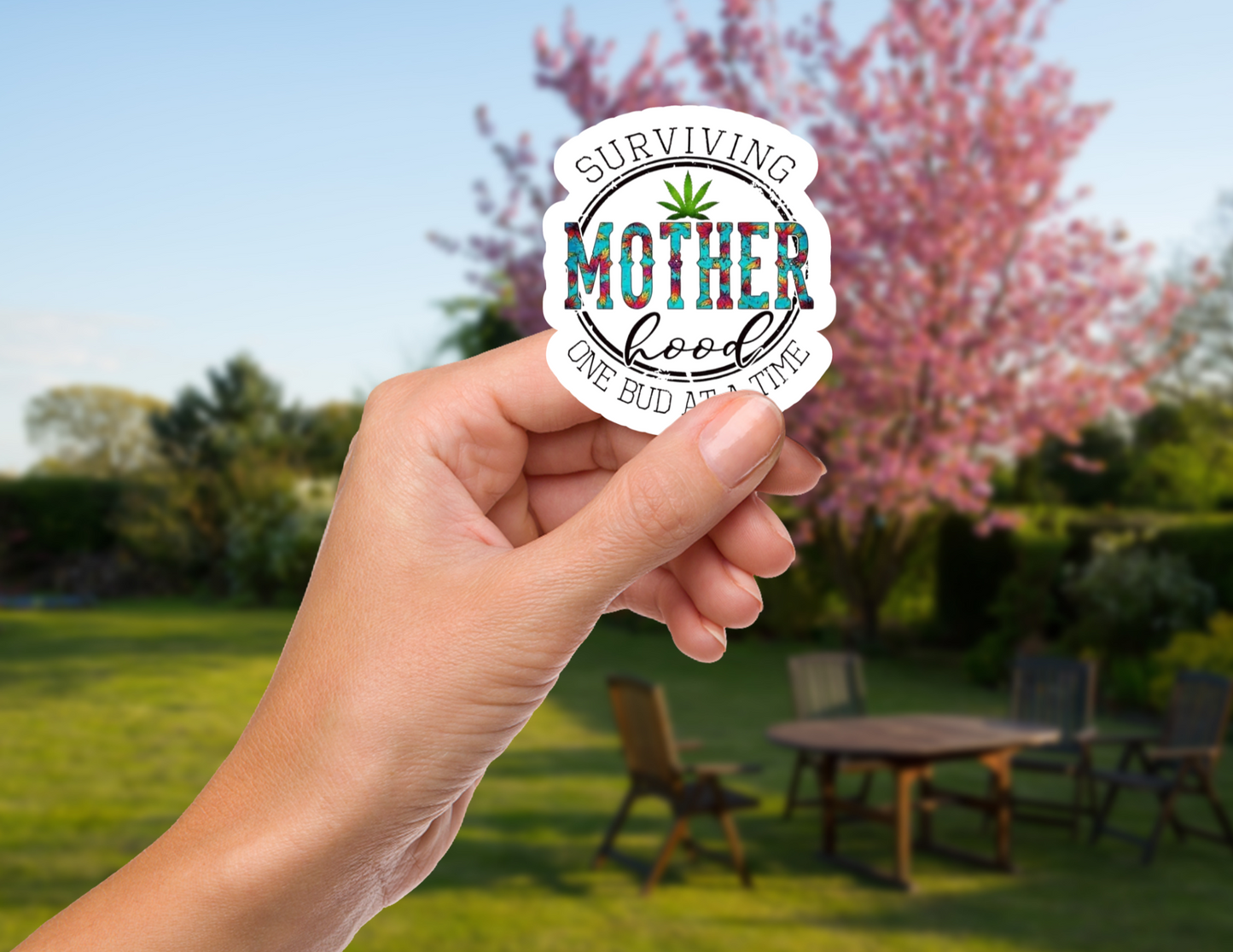 Surviving Motherhood Holographic Sticker