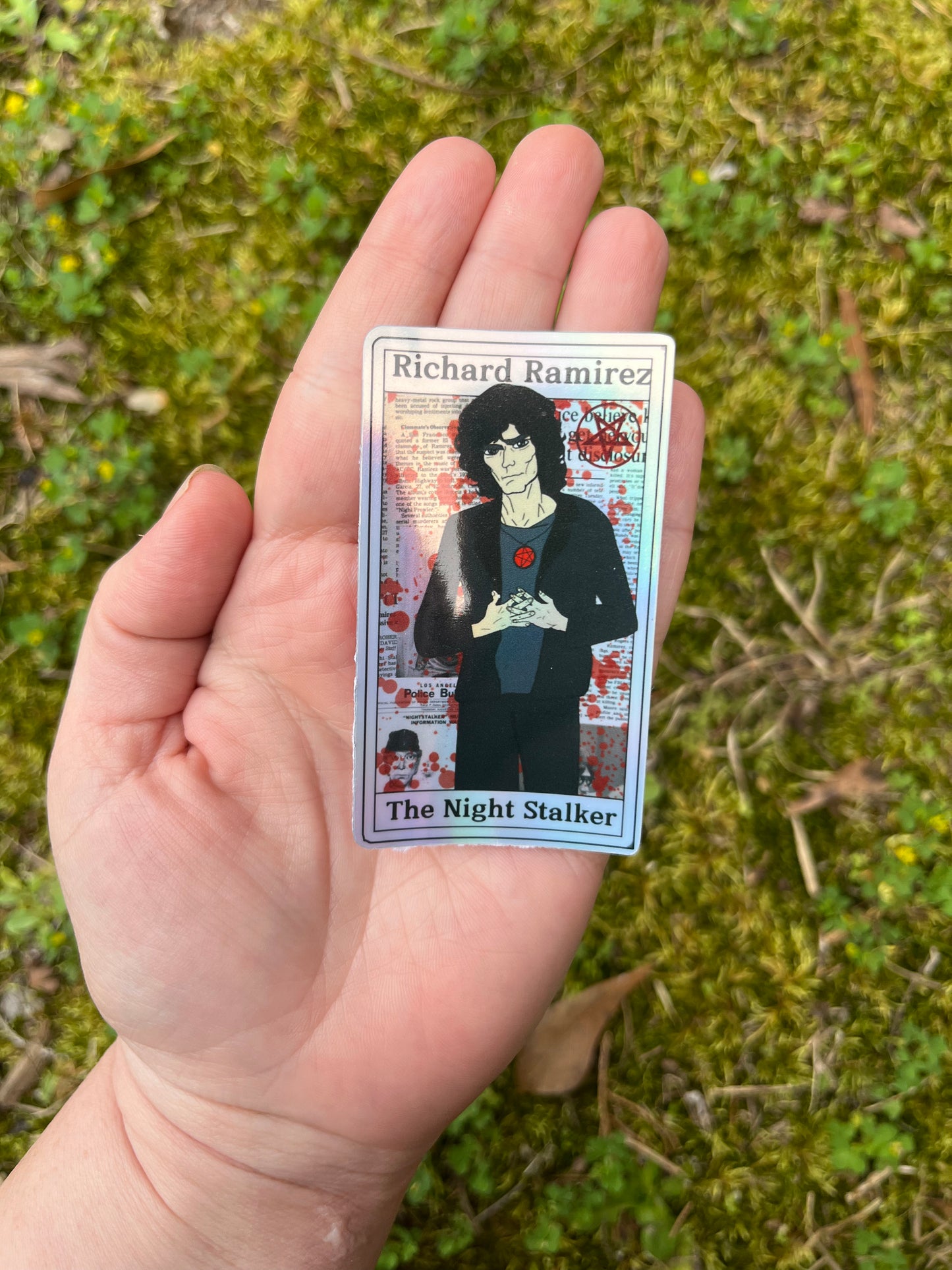 Richard Ramirez The Night Stalker Tarot Card Holographic Sticker