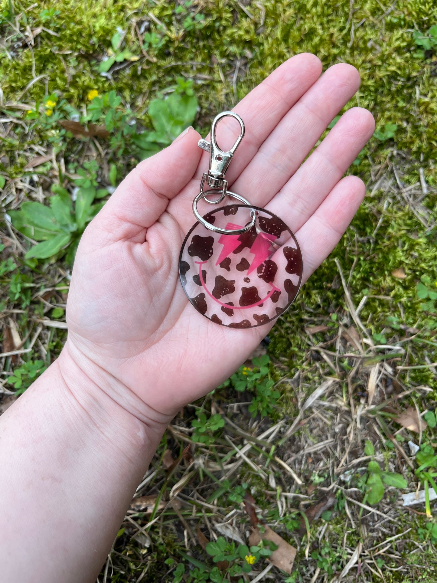 Smiley Face Acrylic Keychain