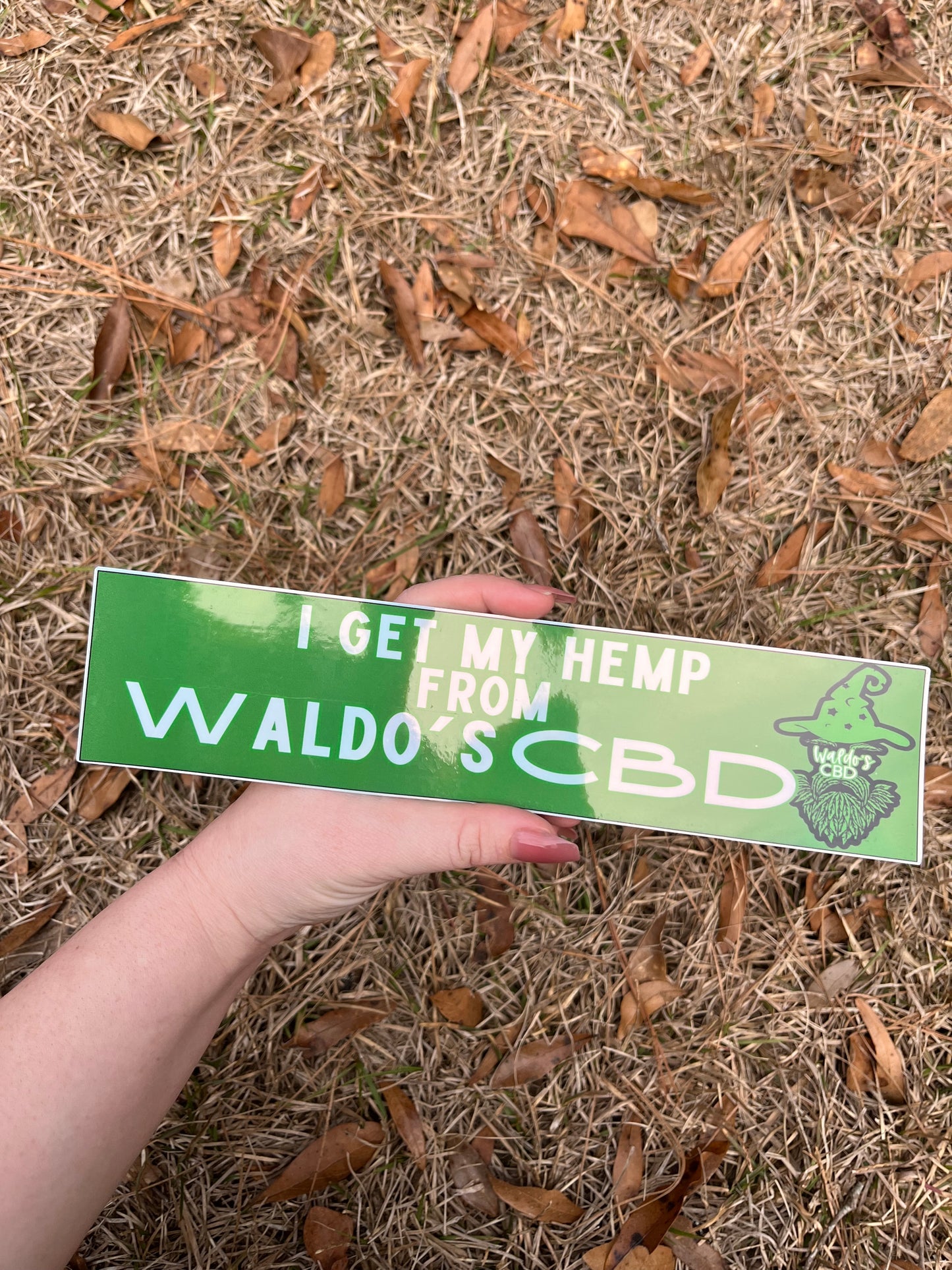 I Get My Hemp From Waldo’s CBD Holographic Bumper Sticker