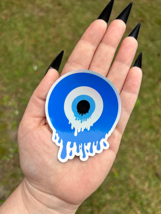 ‘Melting’ Evil Eye Holographic Sticker