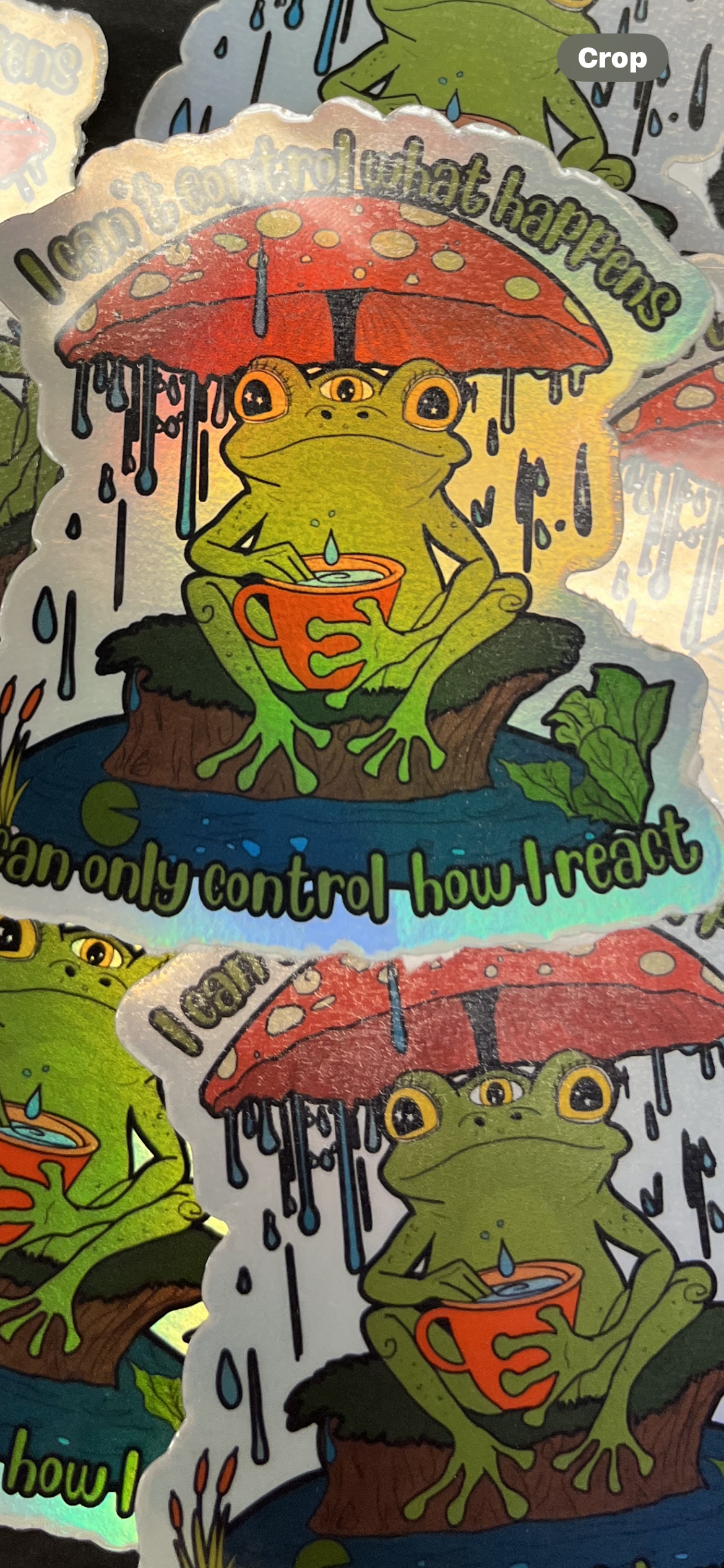 Positive Frog Holographic Sticker