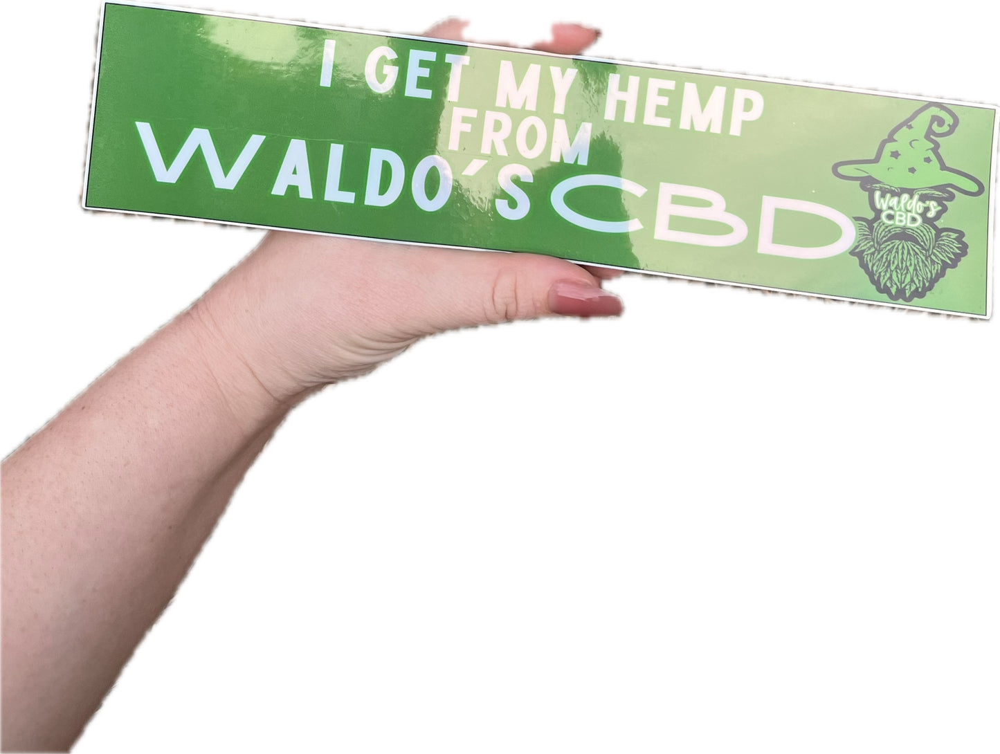 I Get My Hemp From Waldo’s CBD Holographic Bumper Sticker