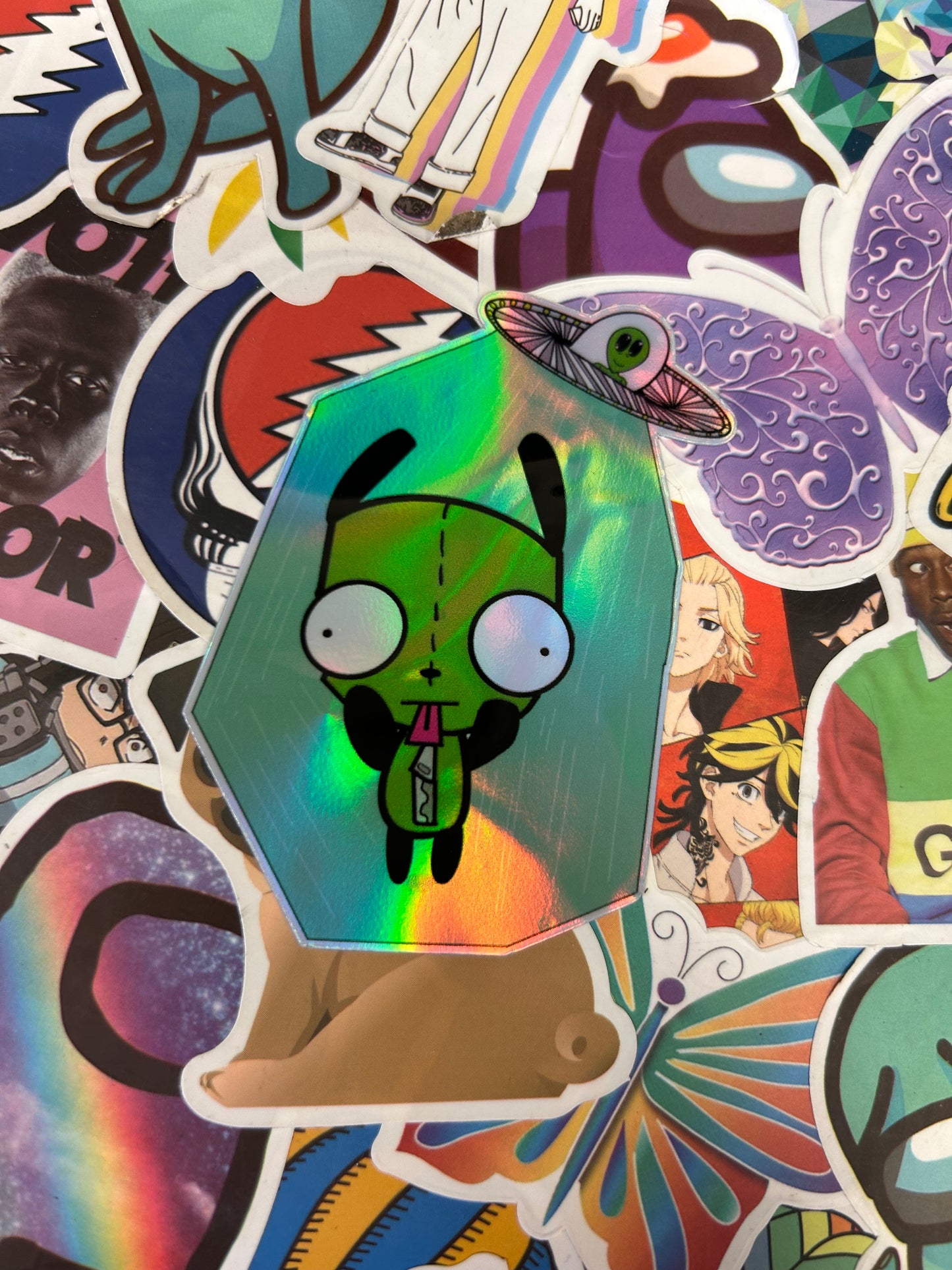 Gir's Galactic Abduction Holographic Sticker