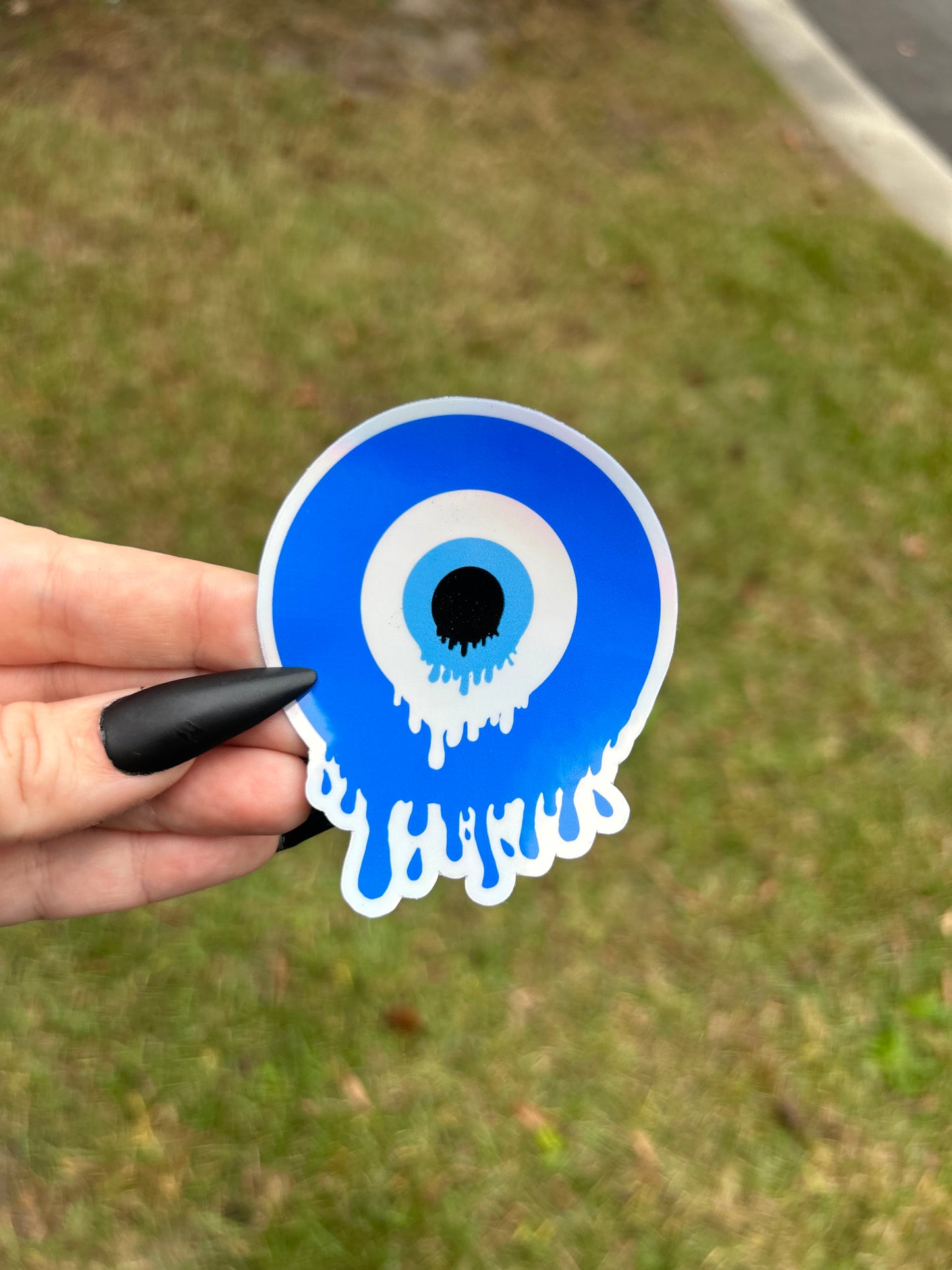 ‘Melting’ Evil Eye Holographic Sticker