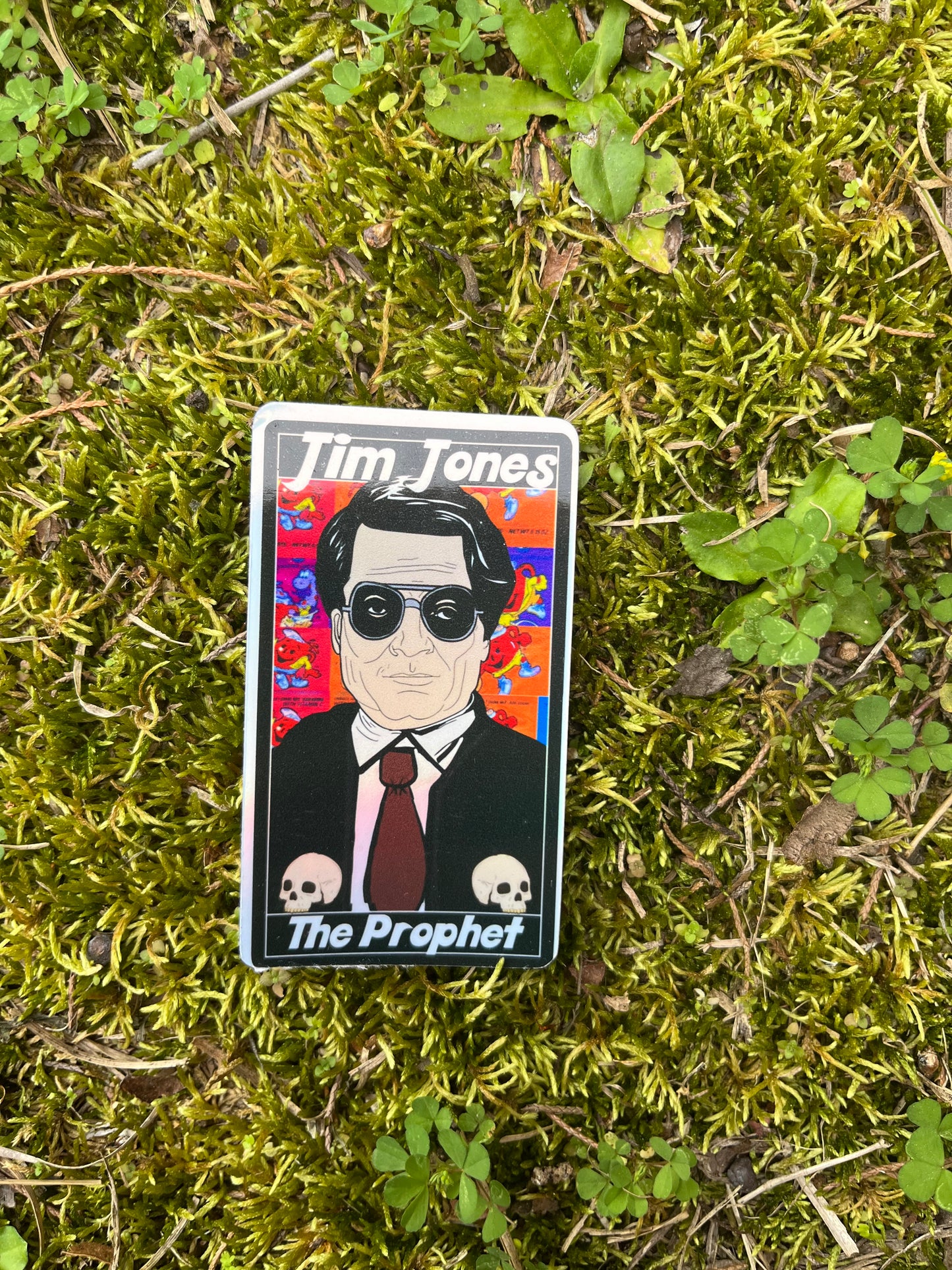 Jim Jones The Prophet Tarot Card Holographic Sticker