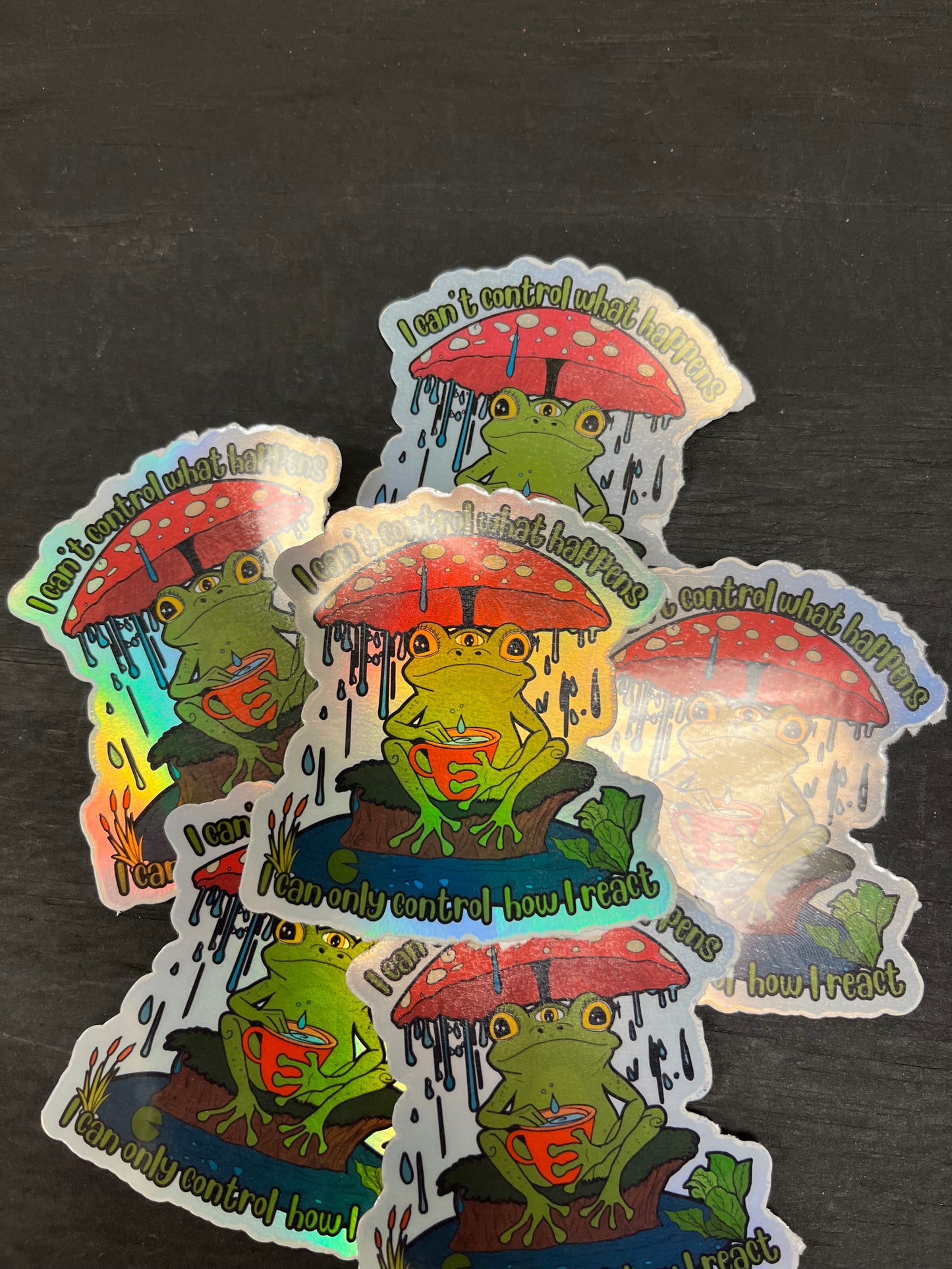 Positive Frog Holographic Sticker