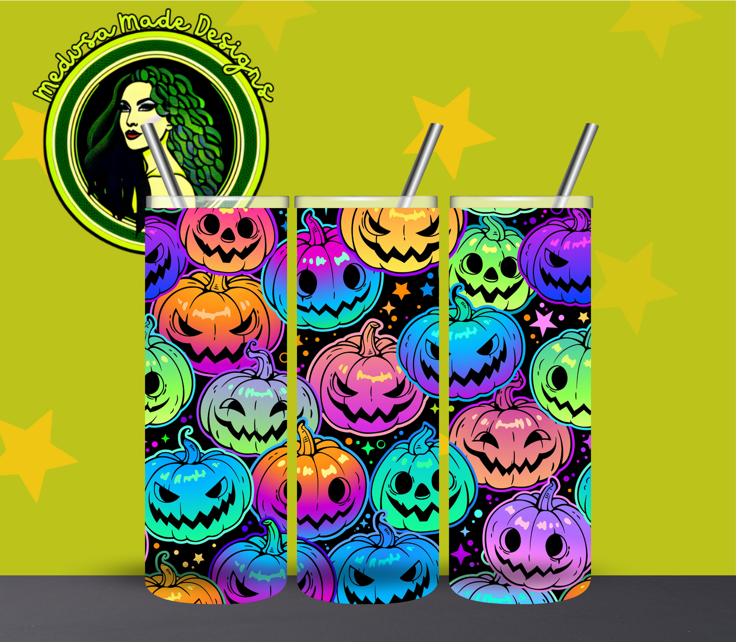 Spooky Colorful Pumpkin 20oz Tumbler