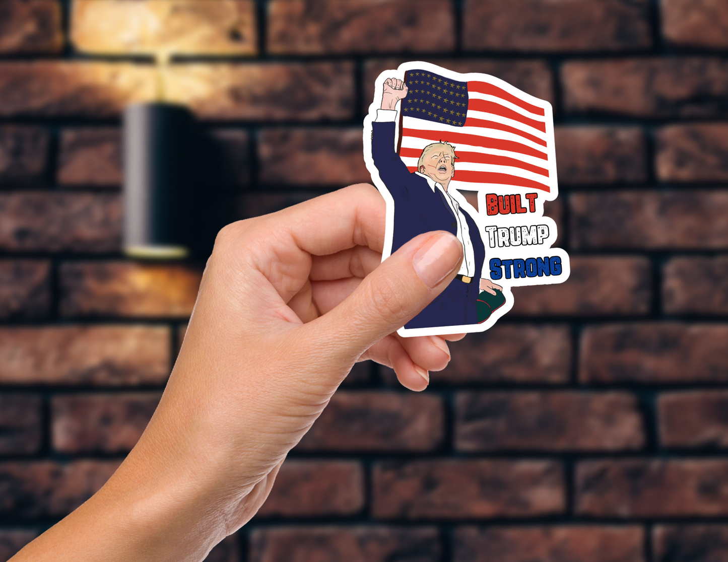 Built Trump Strong Holographic Waterproof Sticker