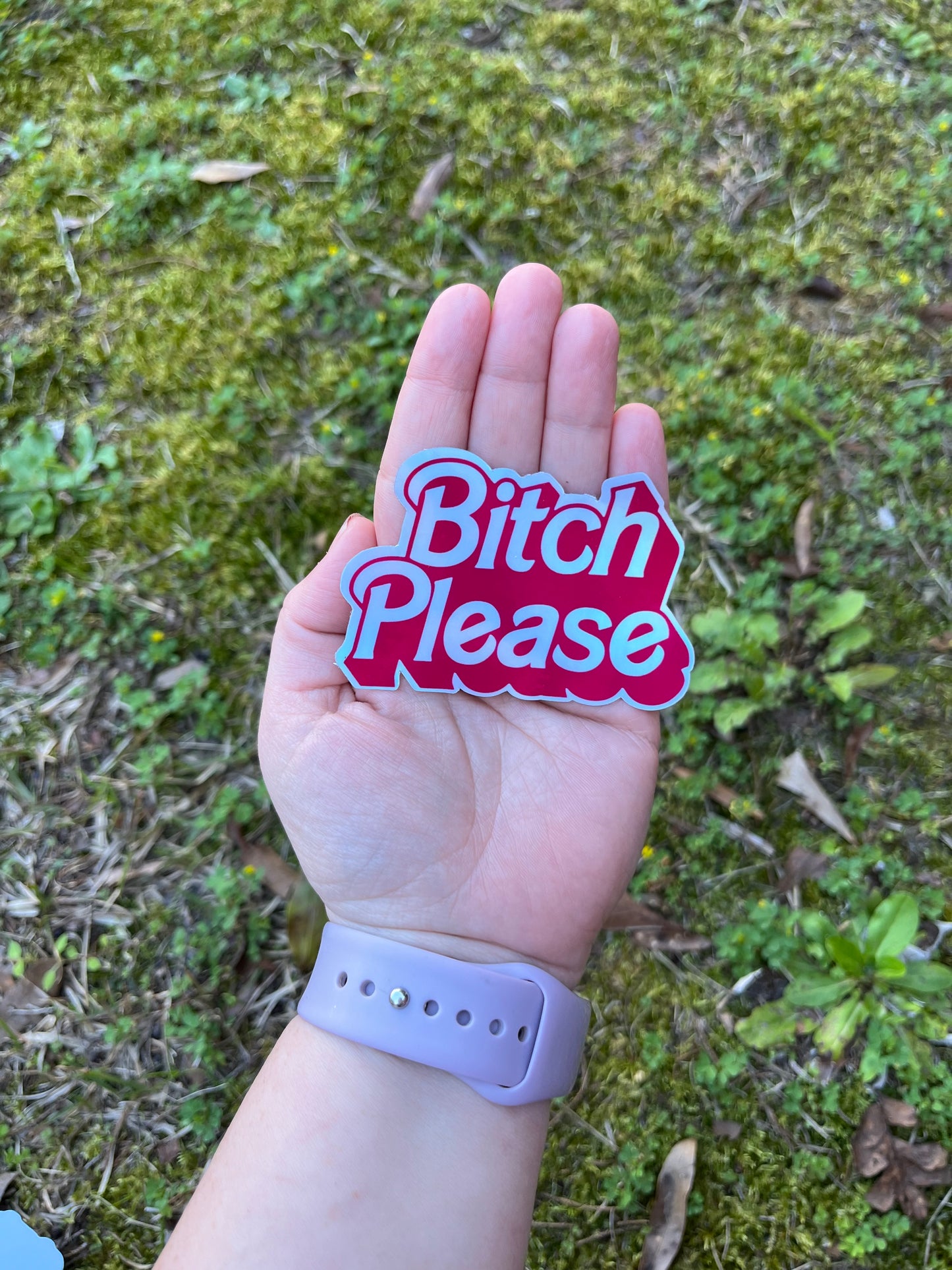 B*tch please holographic sticker