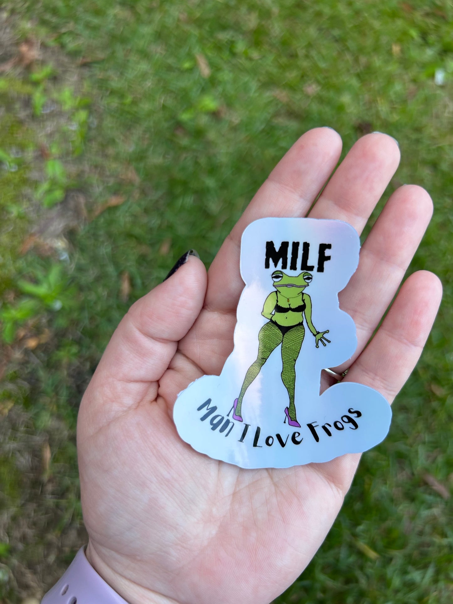 MILF Holographic sticker.