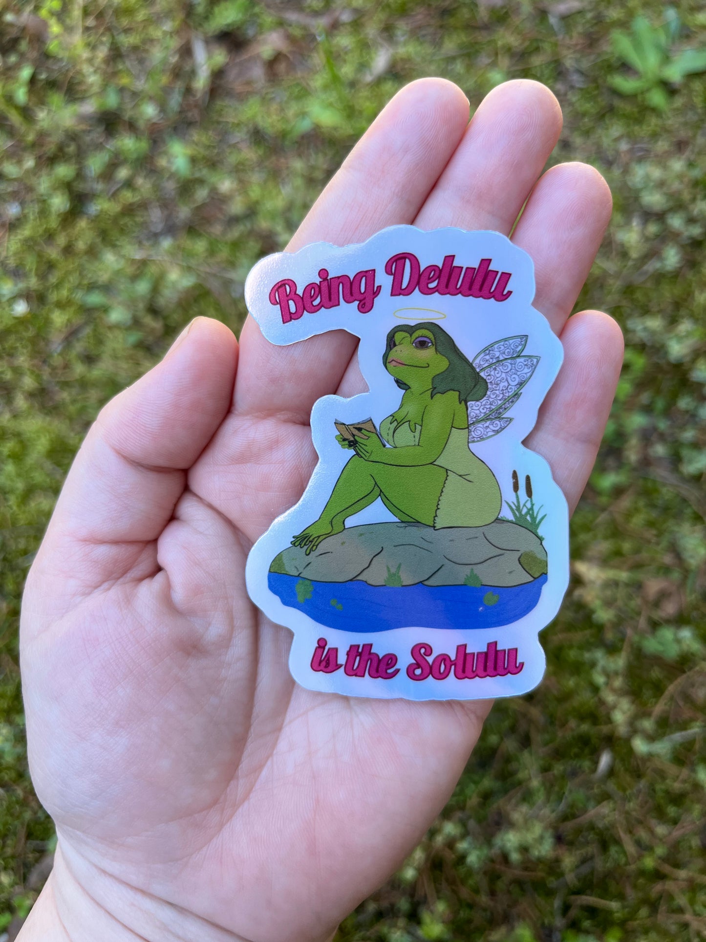 Delulu is the Solulu Holographic Sticker