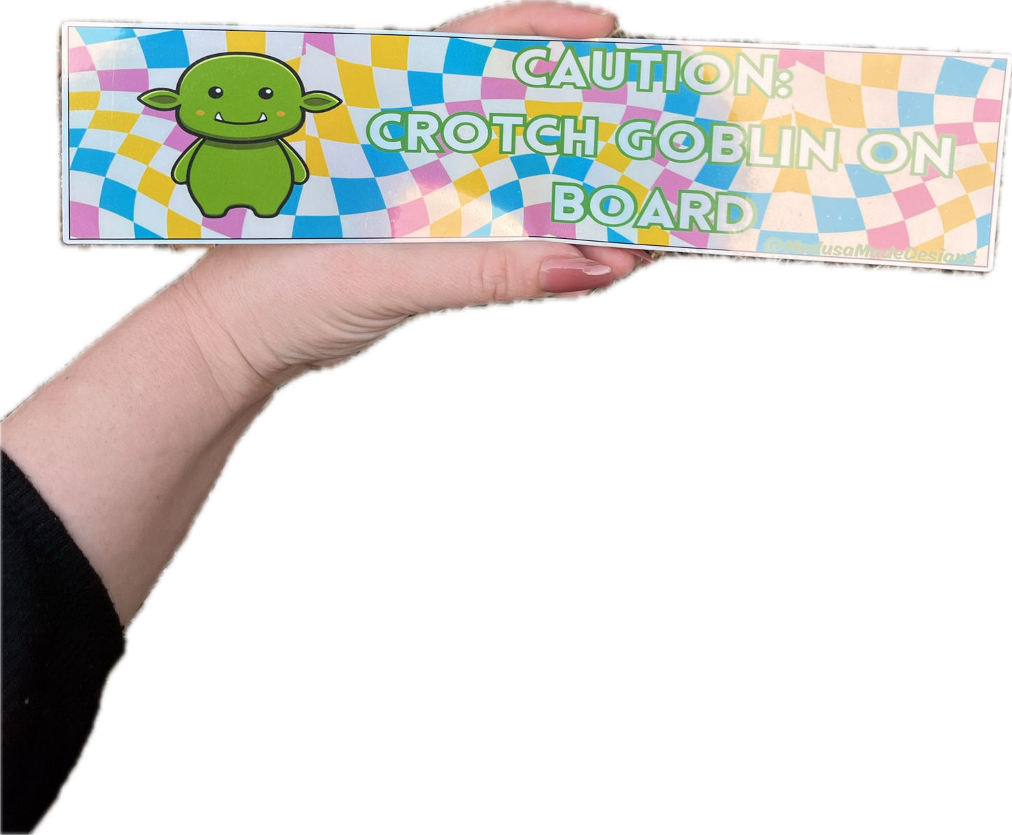 Crotch Goblin On Board Holographic Bumper Sticker