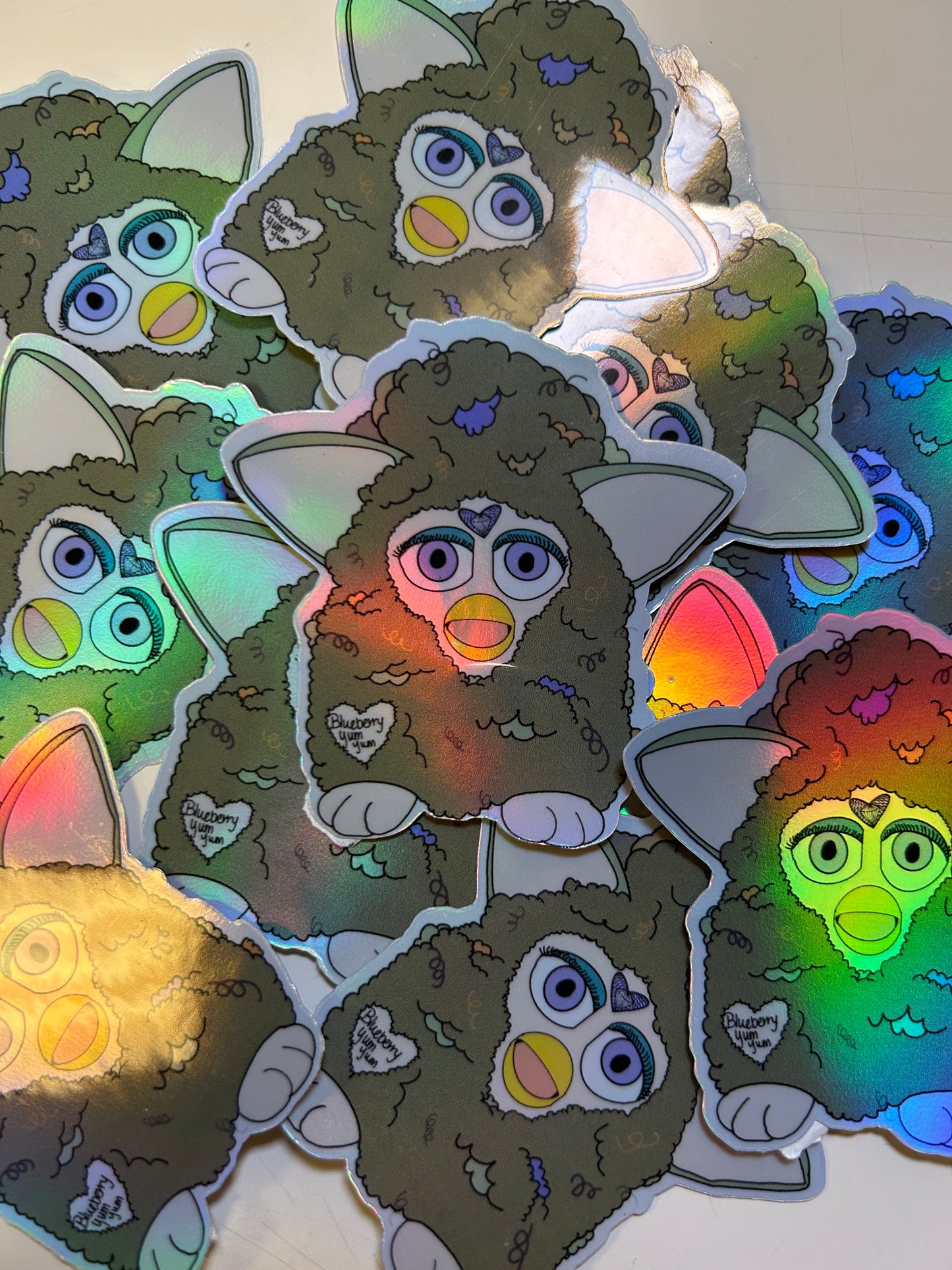 Blueberry Yum Yum Nug Buddy Holographic sticker