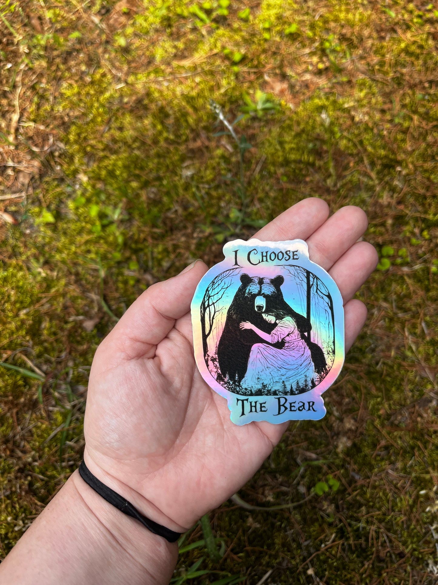 I Choose The Bear Holographic Sticker