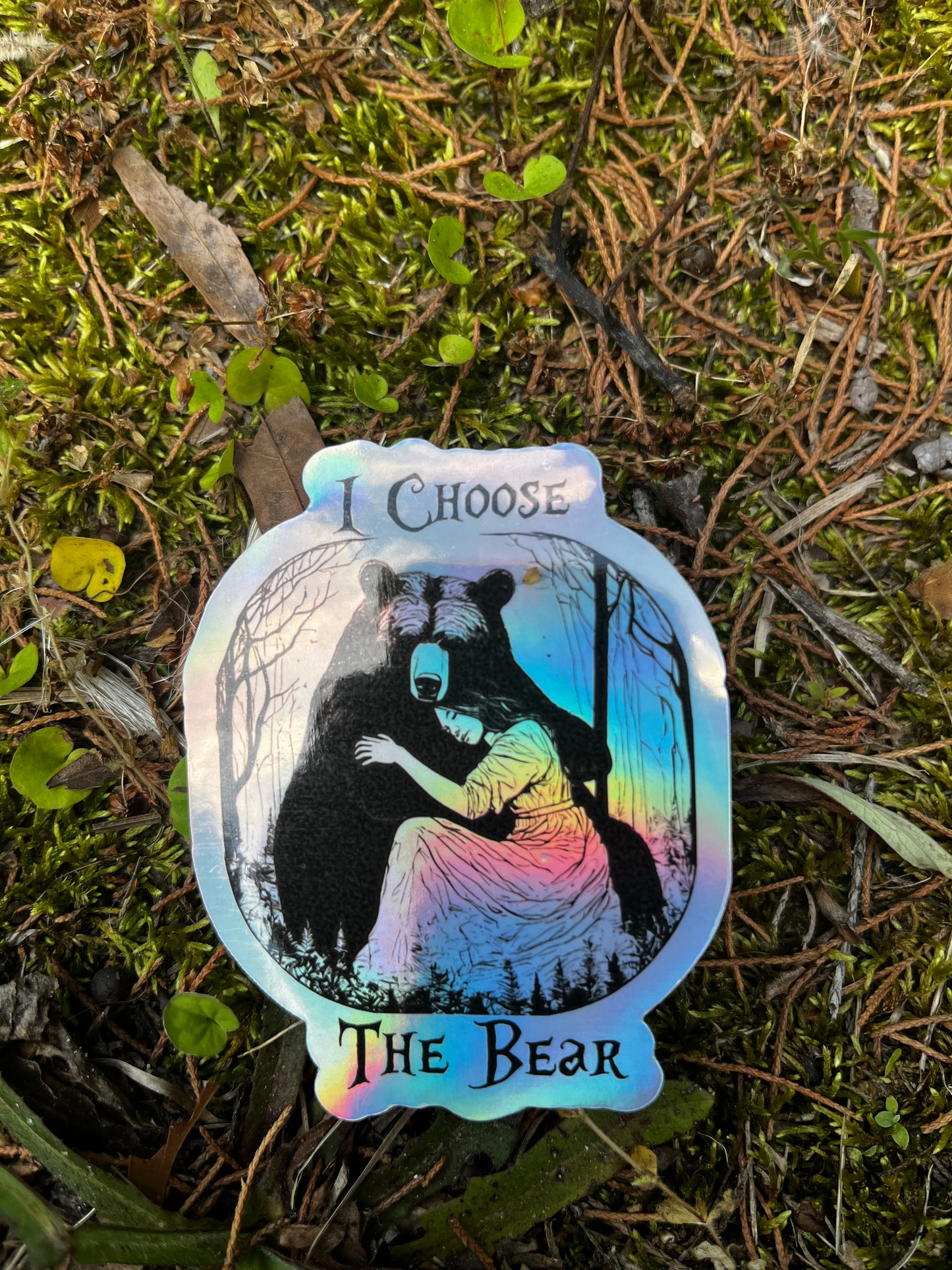 I Choose The Bear Holographic Sticker