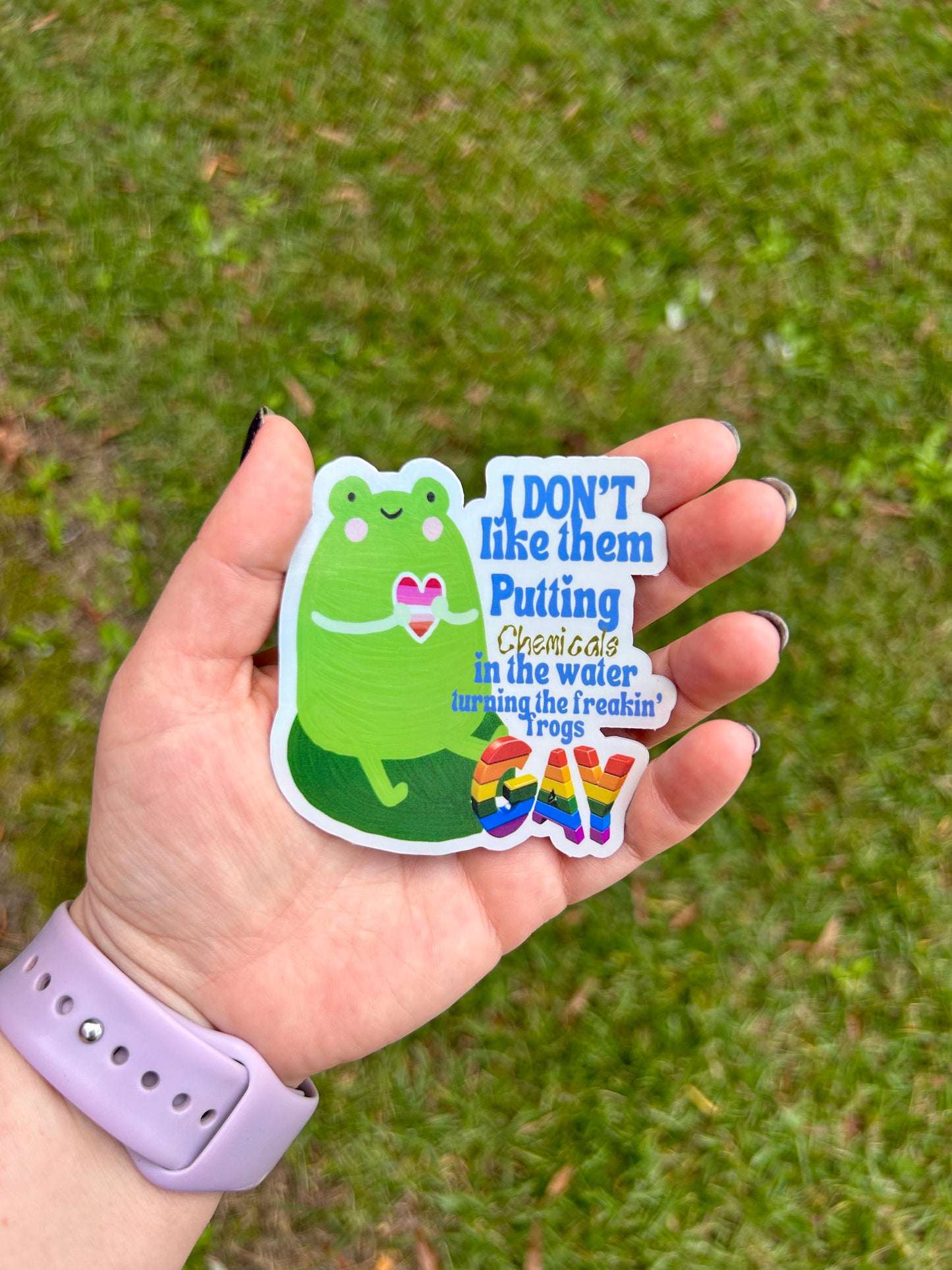 Gay Frog Holographic Sticker