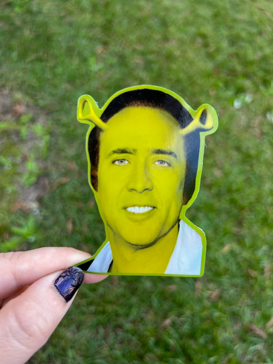 Shrekolas Cage Holographic Sticker