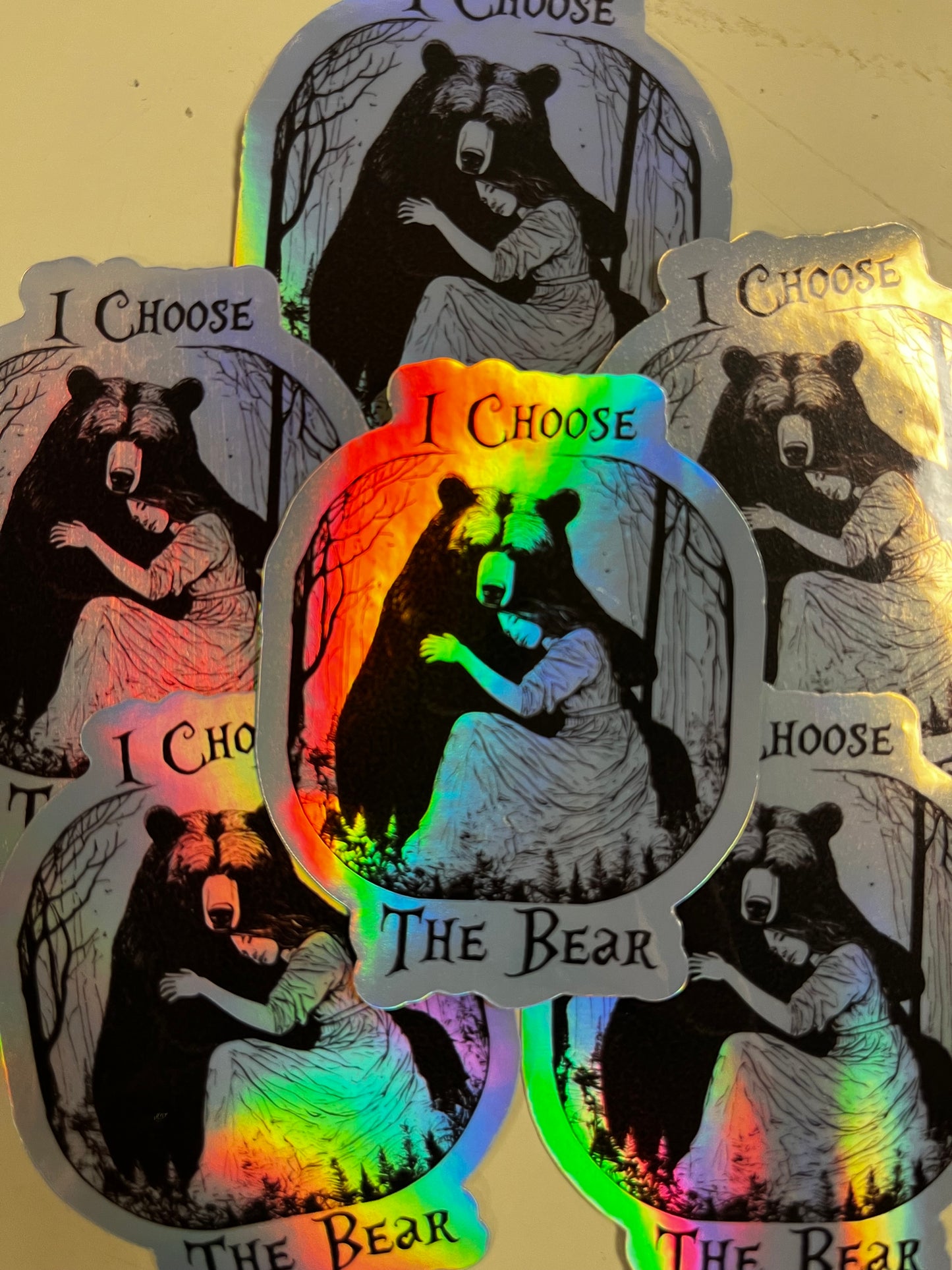 I Choose The Bear Holographic Sticker