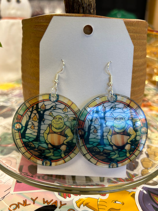 Ogre Stained Glass Style Acrylic earrings