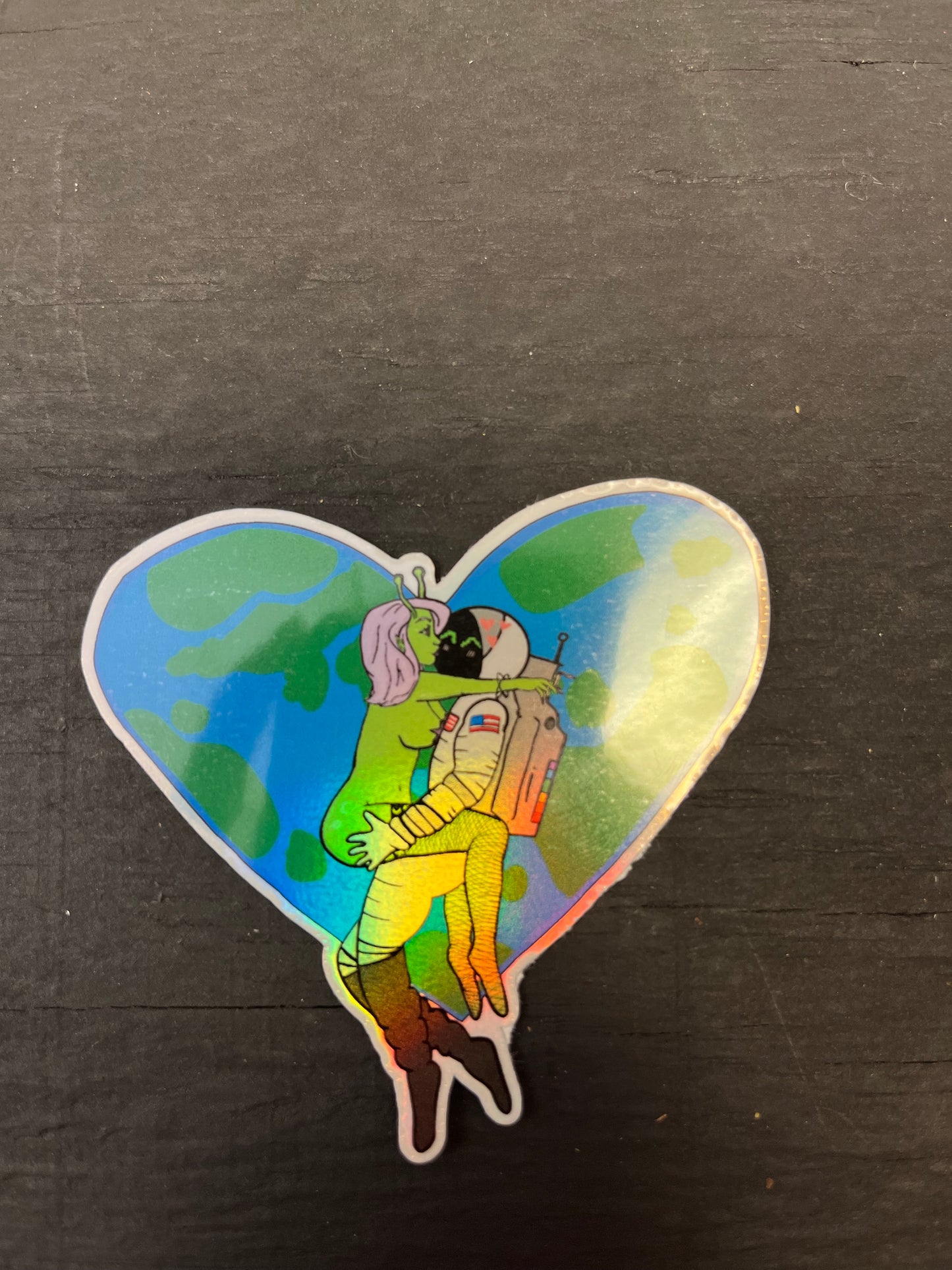 Galactic Love Holographic Sticker