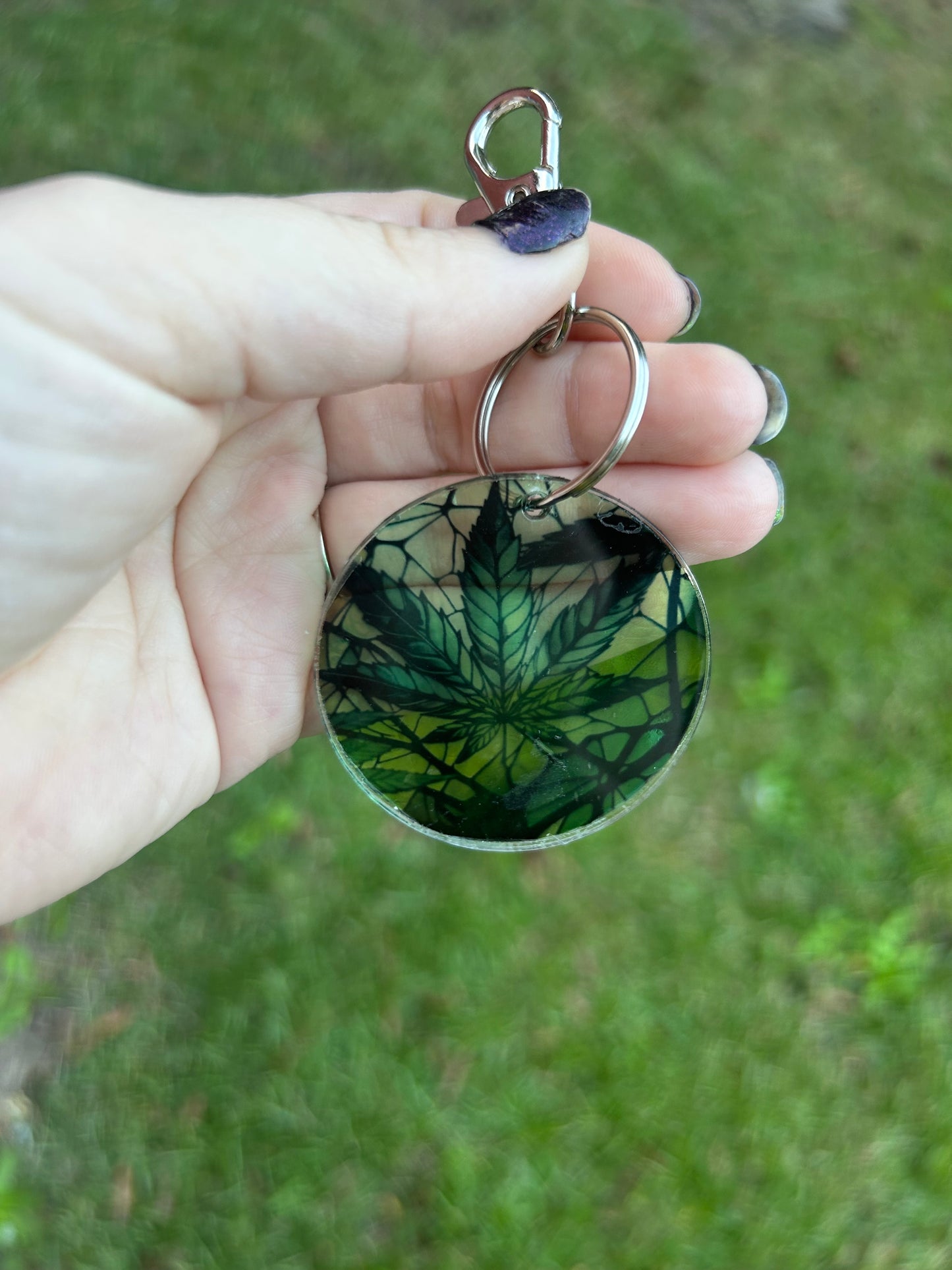 Leaf Stained Glass Style Acrylic Keychain