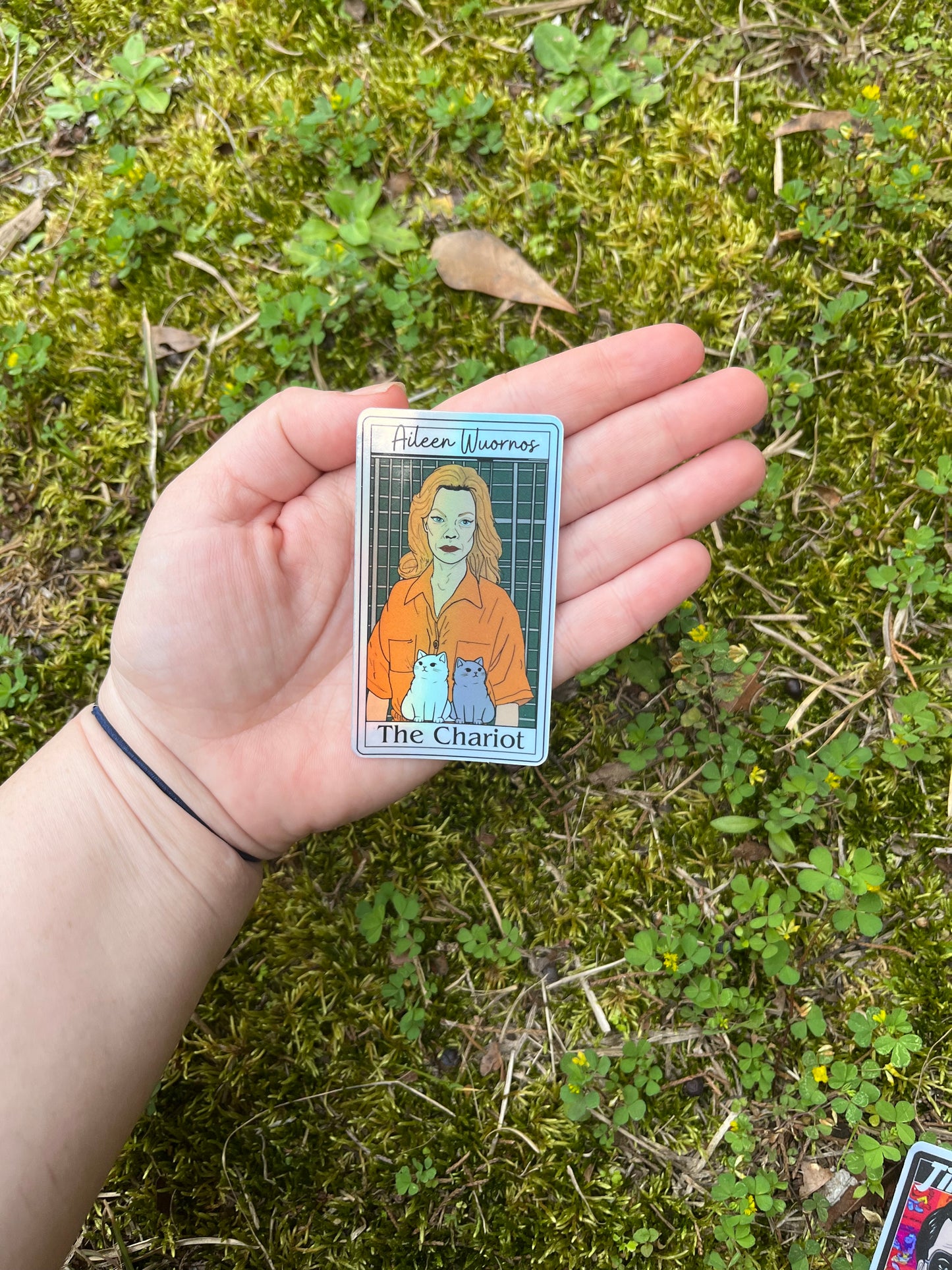 Aileen Wuornos The Chariot Tarot Card Holographic Sticker