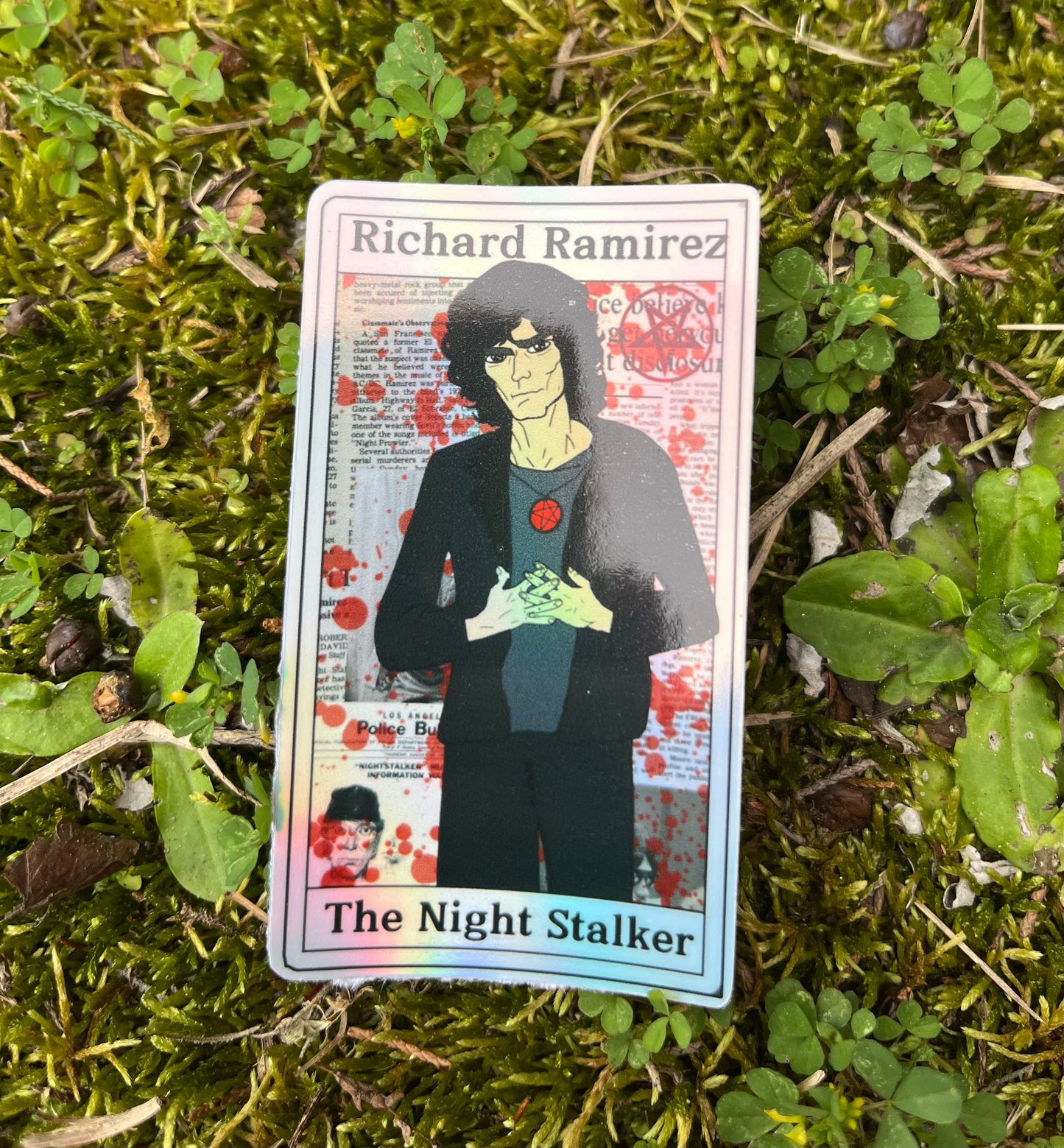 Richard Ramirez The Night Stalker Tarot Card Holographic Sticker