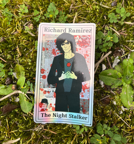 Richard Ramirez The Night Stalker Tarot Card Holographic Sticker