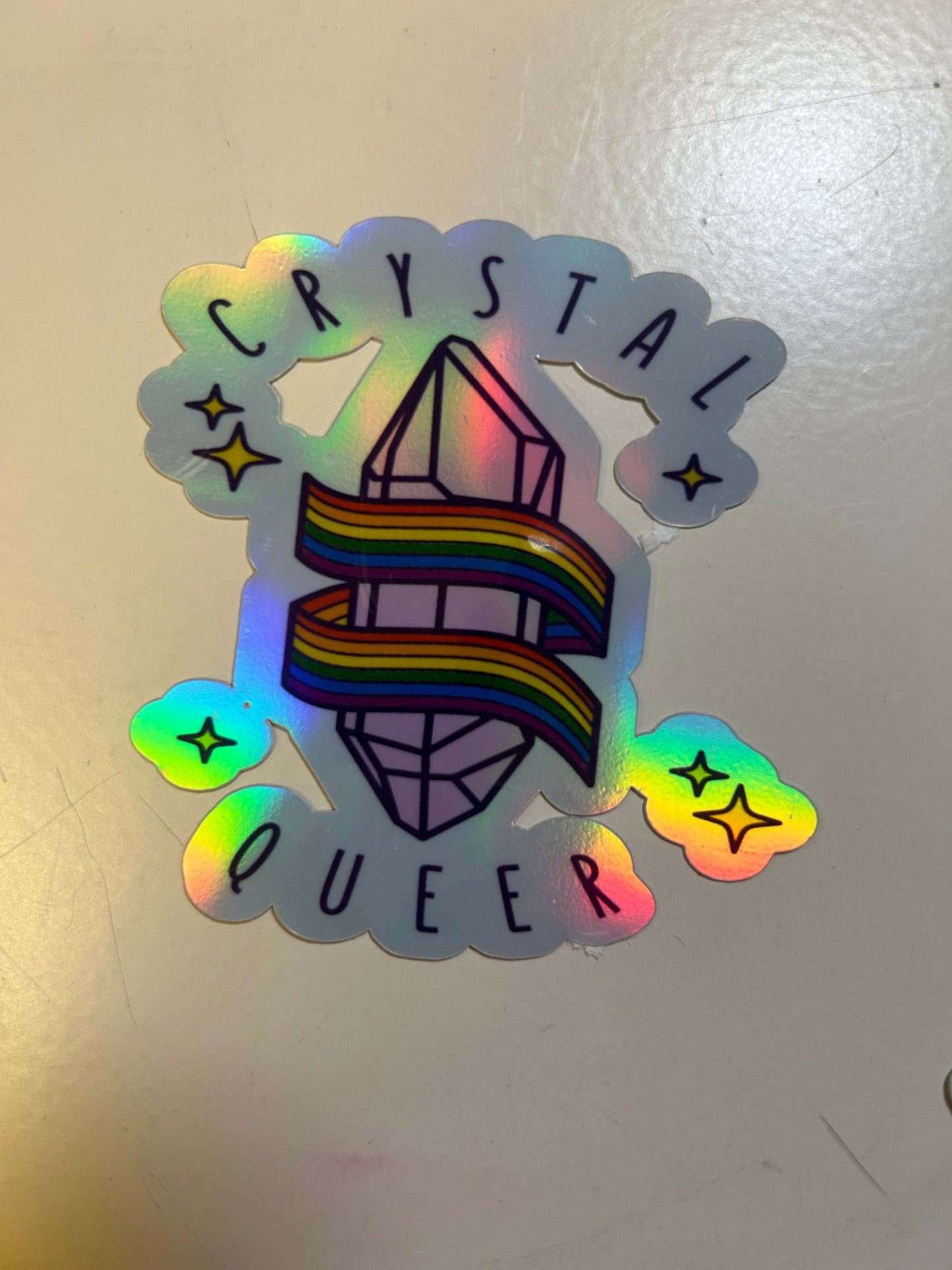 Crystal Queer Holographic Sticker