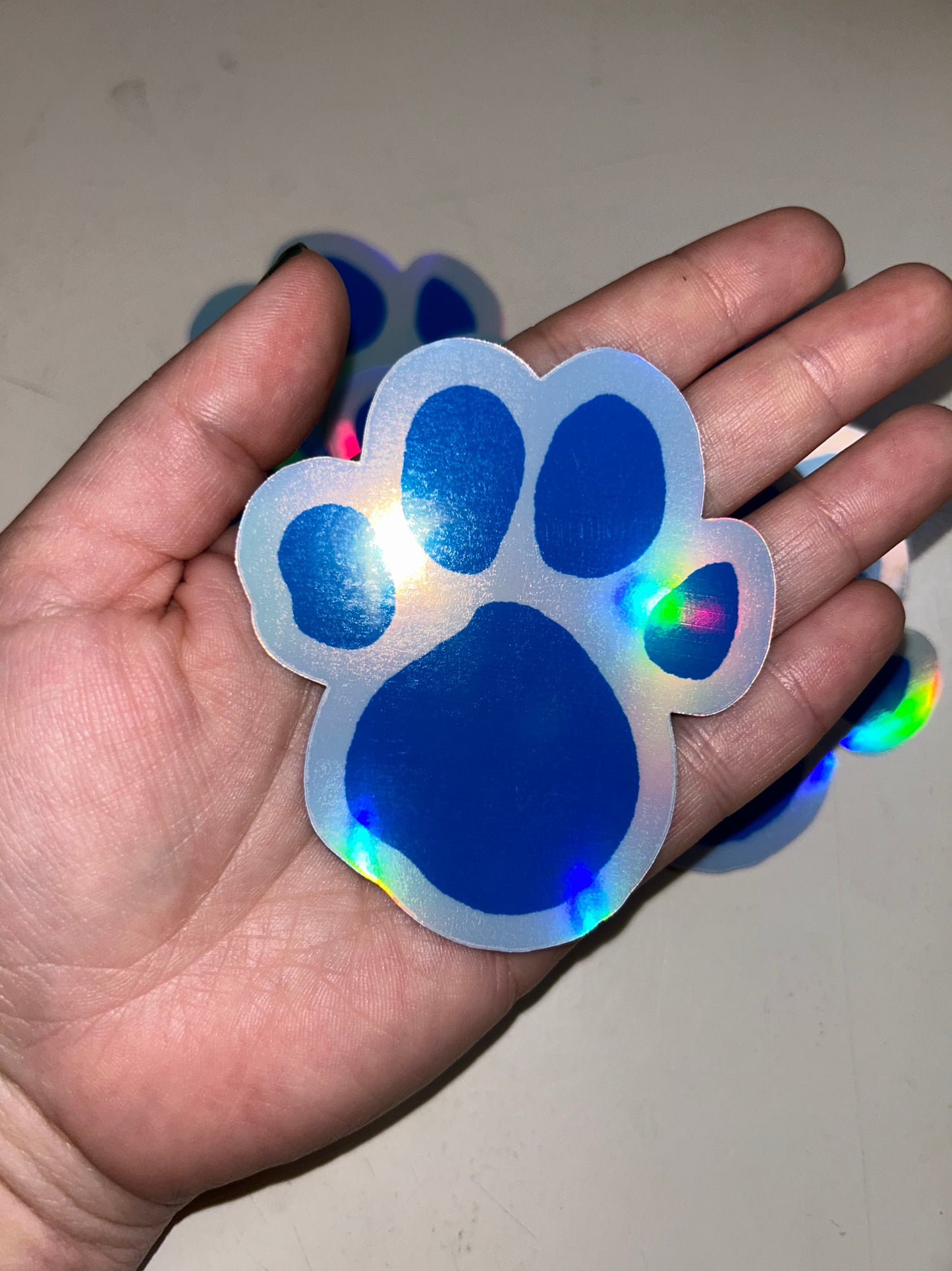 Clue Paw Print Holographic Sticker