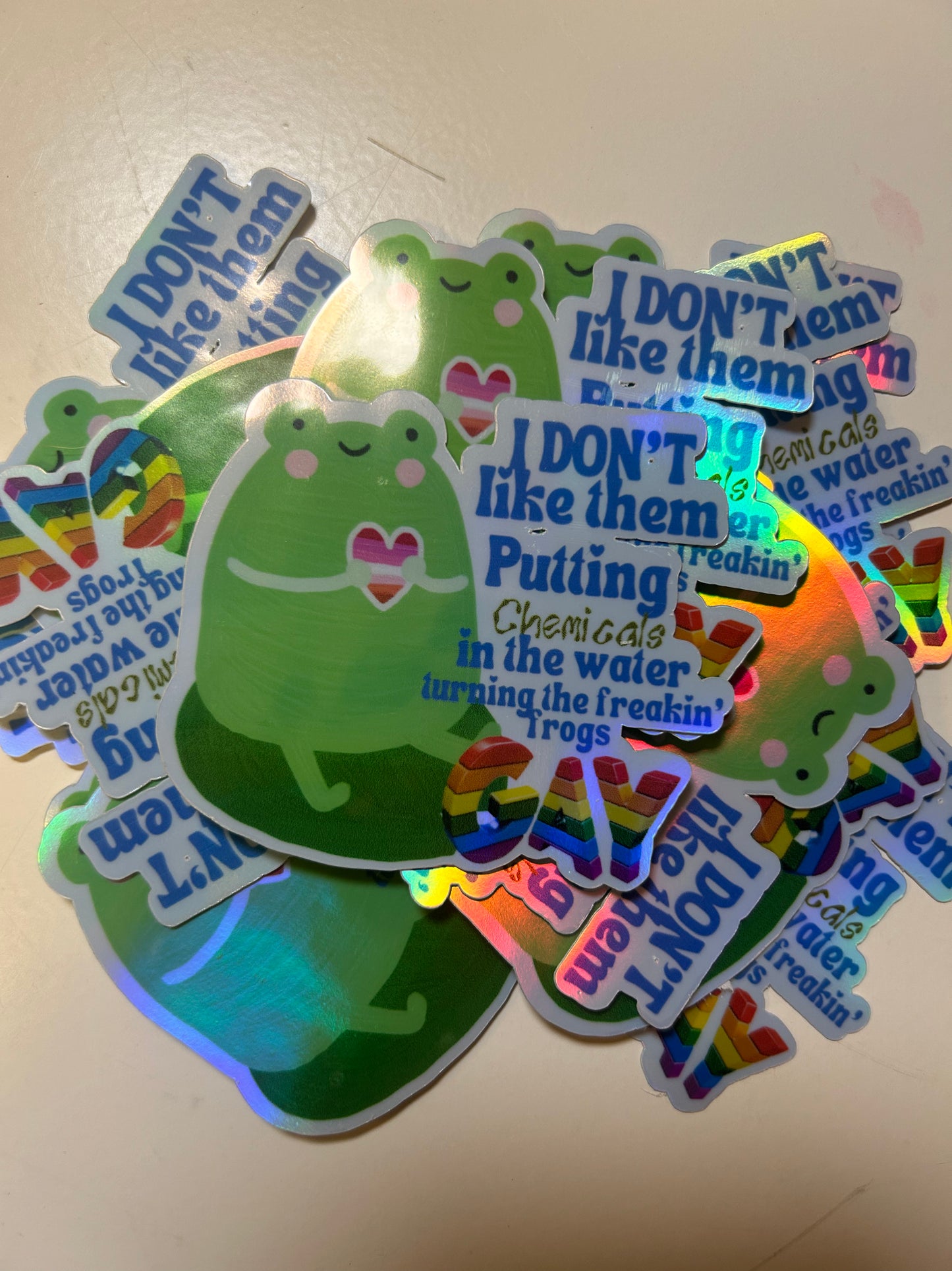 Gay Frog Holographic Sticker