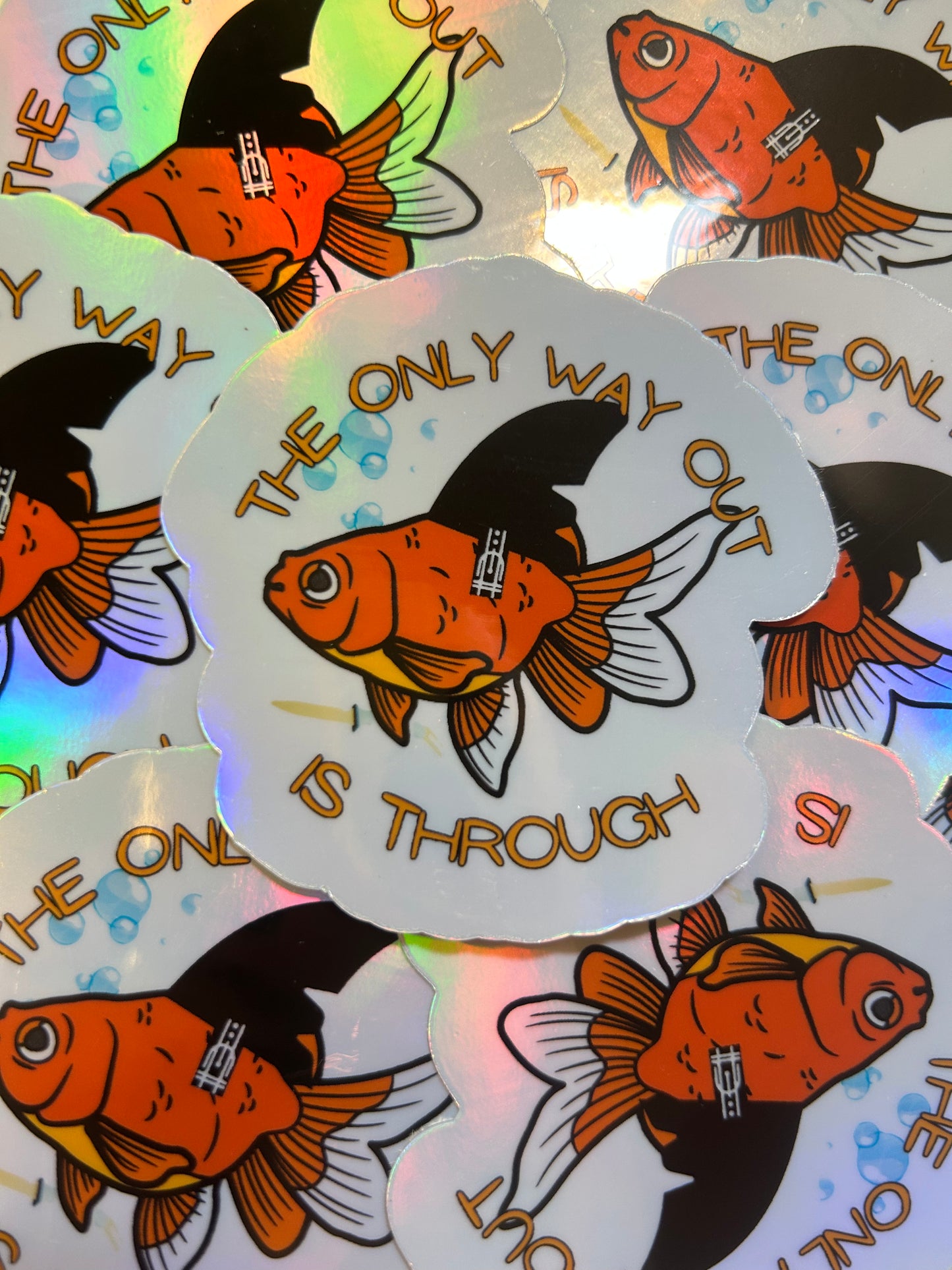 The Only Way Out Holographic Sticker