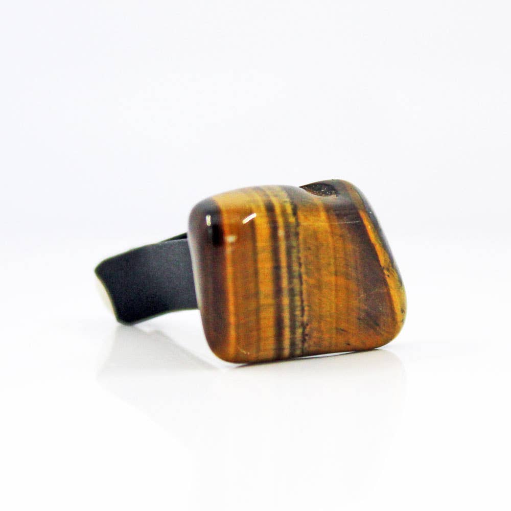 Gold Tiger Eye Gemstone Car Vent Clip